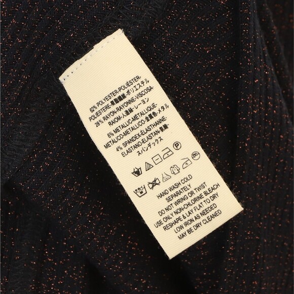 Free People Sparkly Cardigan Size M Navy Glitter Long Button V-Neck EUC B56 - Picture 6 of 6